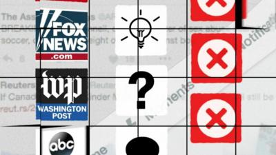 Graphic showing news outlet logos