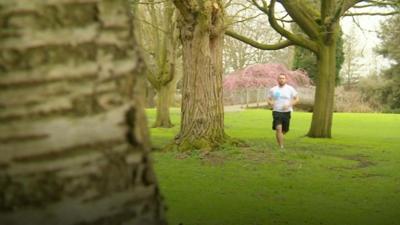 Charlie is running at the London Marathon to raise money for the doctors who saved his life.