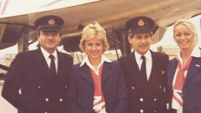 Sally Armstrong with Concorde crew