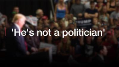 Donald Trump and the title 'He's not a politician'