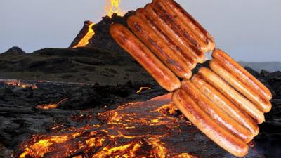 -some-sausages-on-lava