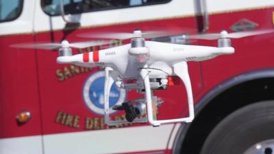 A drone equipped with a thermal imaging device