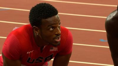 Isiah Young after his shock exit from the 200m at the World Championships in Beijing.