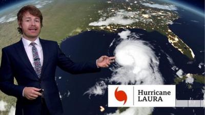 Satellite image of Hurricane Laura