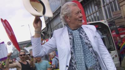 Lord of the Rings actor Sir Ian McKellen took on the role as the parade's grand marshal