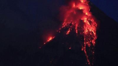 Image of volcano erupting