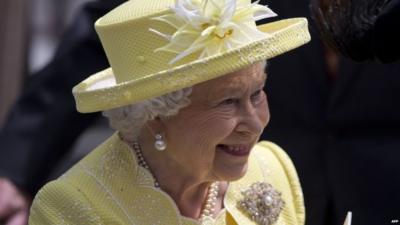 The Queen leaves St. Paul's Cathedral in London