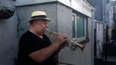 Man playing trumpet