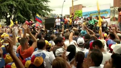 Opposition protestors in Caracas