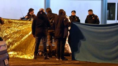 Police at scene of shooting in Milan