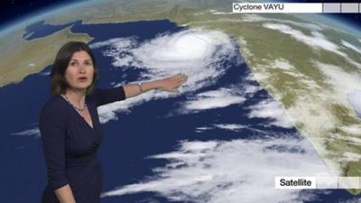 Satellite image of Cyclone Vayu