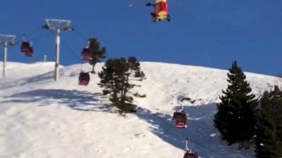 Rescuers at ski lift