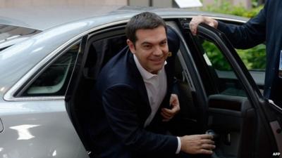 Greek PM Alexis Tsipras arrives in Brussels