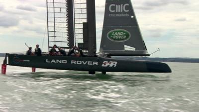 Sir Ben Ainslie's 'flying' catamaran