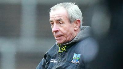 Peter McGrath watches his Fermanagh team beat Meath in the Division Two Football League contest at a wet Brewster Park