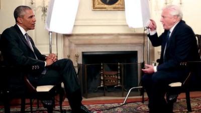 President Barack Obama and Sir David Attenborough