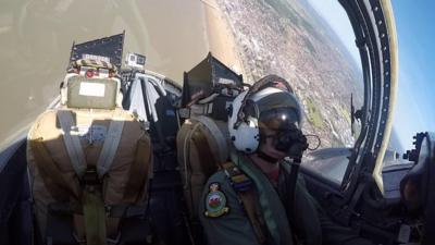 Cockpit eye view of Weston-super-Mare