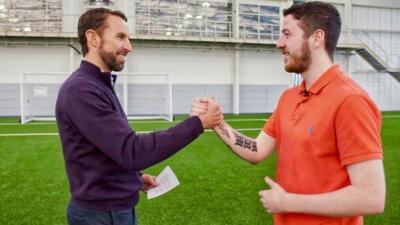 Gareth Southgate with Kieran Egan