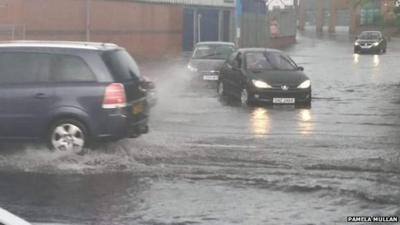 Motorists had difficulty navigating Strand Road in the city