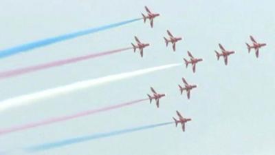 Red Arrows at Clacton air show in 2014