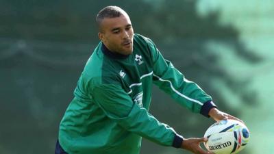 Ireland wing Simon Zebo