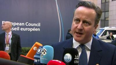 David Cameron at the European Council, Brussels