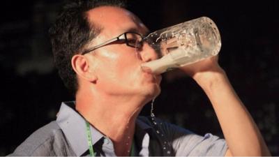 Man drinking beer