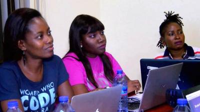 Members of the Women Who Code network in Ghana