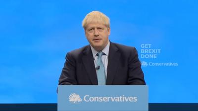 Boris Johnson gives his party conference speech