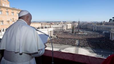 Pope giving Christmas message