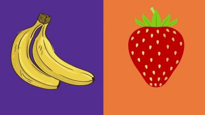 Banana and a Strawberry