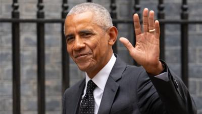 Former United States President Barack Obama arrives in Downing Street to meet UK Prime Minister, Rishi Sunak, on 18 March 2024 in London, England