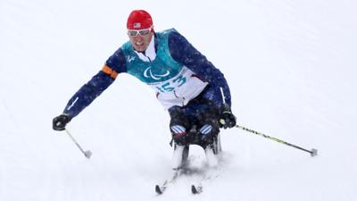 Andrew Soule of the US during Cross Country Skiing training in South Korea