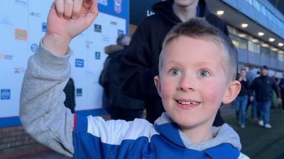 A happy Ipswich Town fan