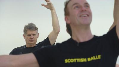 John Beattie in ballet class