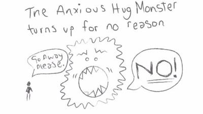 The Anxious Hug Monster illustration