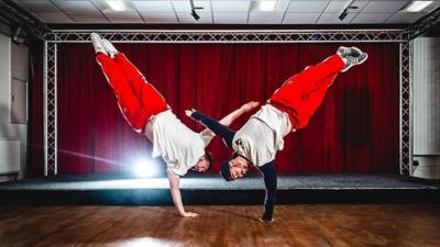 Two breakdancers