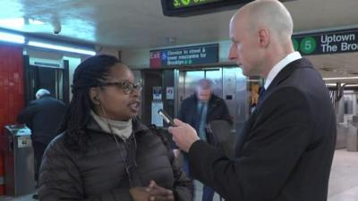 New York subway chief with commuter