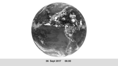 Satellite image from the NOAA showing Hurricane Irma