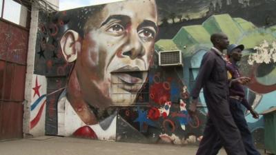 Street art of Obama