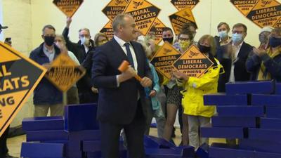 Ed Davey with blue wall