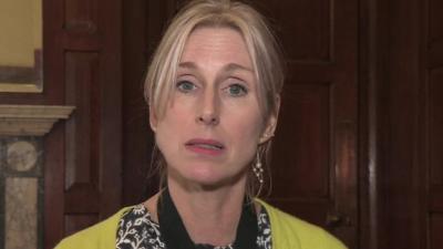 Lauren Child speaks directly to the camera