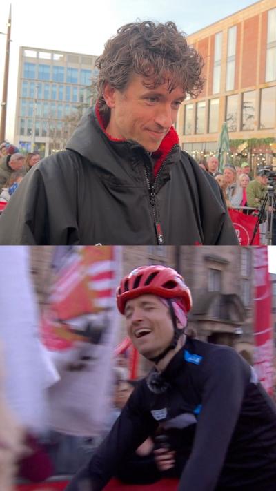 Radio 1 presenter Greg James cycling into Sunderland