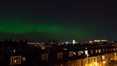 Aurora borealis over Edinburgh