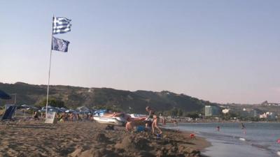 Beach on Greek island of Rhodes