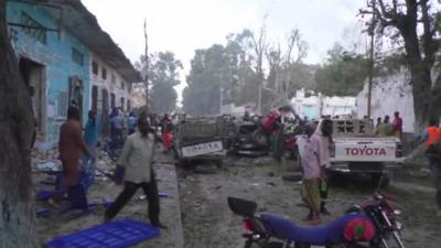 Scene of the bombing in Mogadishu