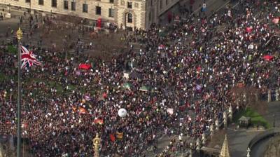 NHS protest aerials