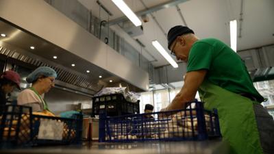 Meals being prepared in 'The Nourish Hub'