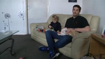 Luke Ponter with Loula and his son Charlie