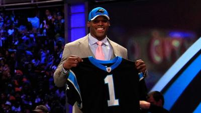 Cam Newton at the NFL Draft in 2011